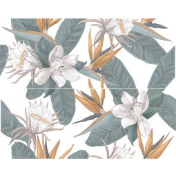 CALACATTA IVORI STRELITZIA (00-00000702) 50,5*40,2 (2шт/6к-т) панно