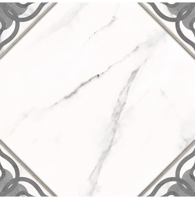 Керамический гранит GRETTA рельеф белый Узор (16064) 29,8*29,8 (1,06м2/50,88м2)   